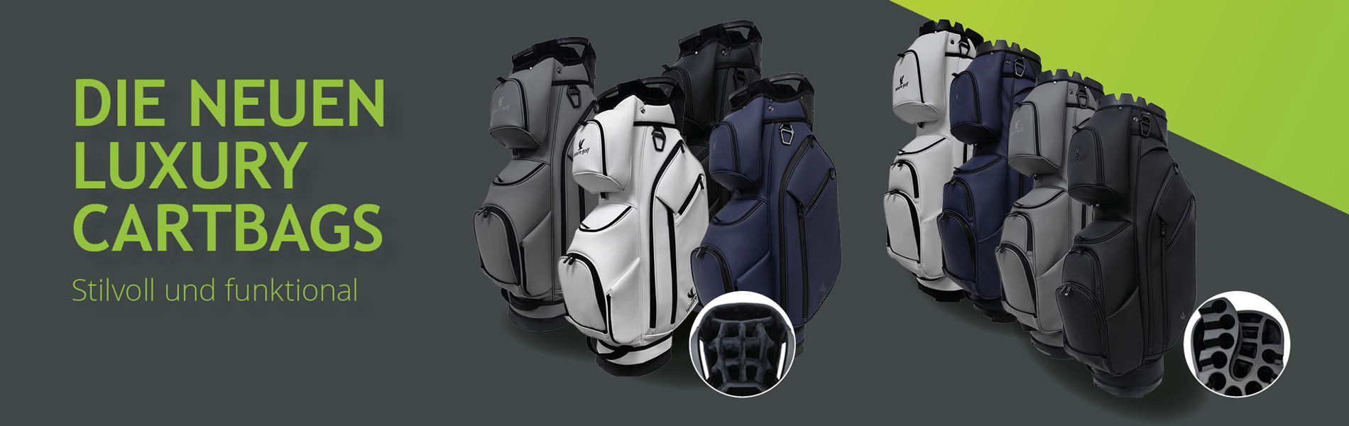 Leisure Golf Grafik der neuen Luxury Cartbags