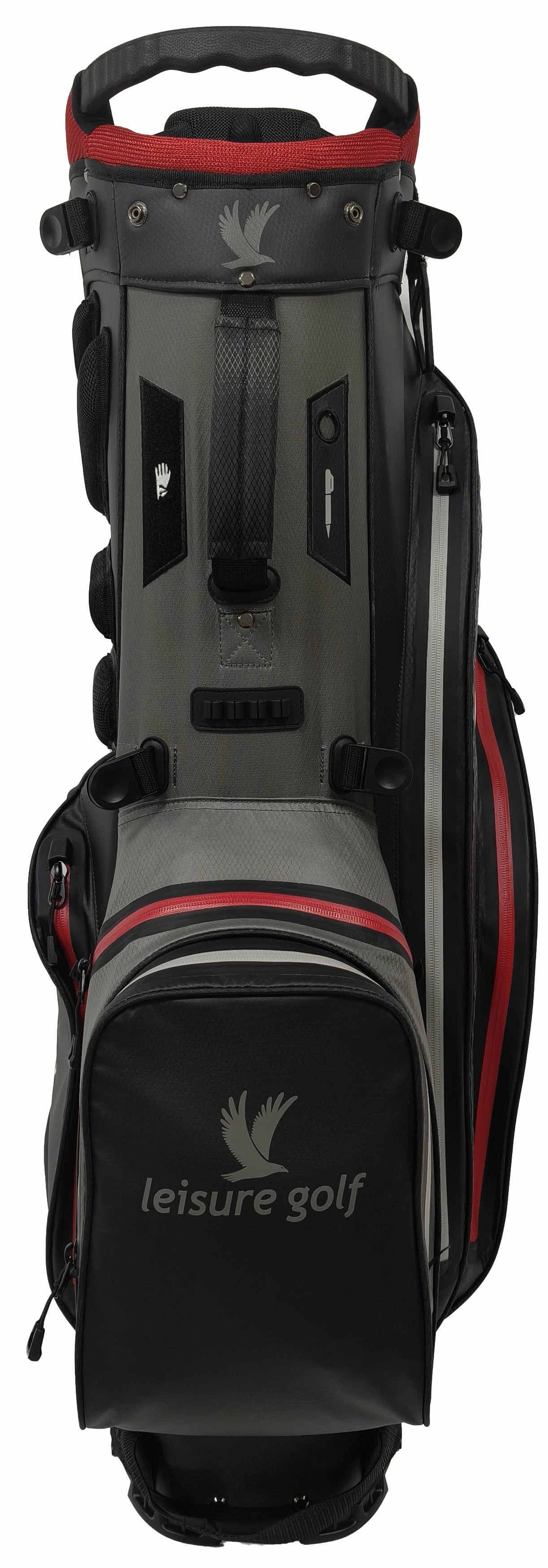 Golfbag Hybrid Waterproof Schwarz/ Grau/ Rot