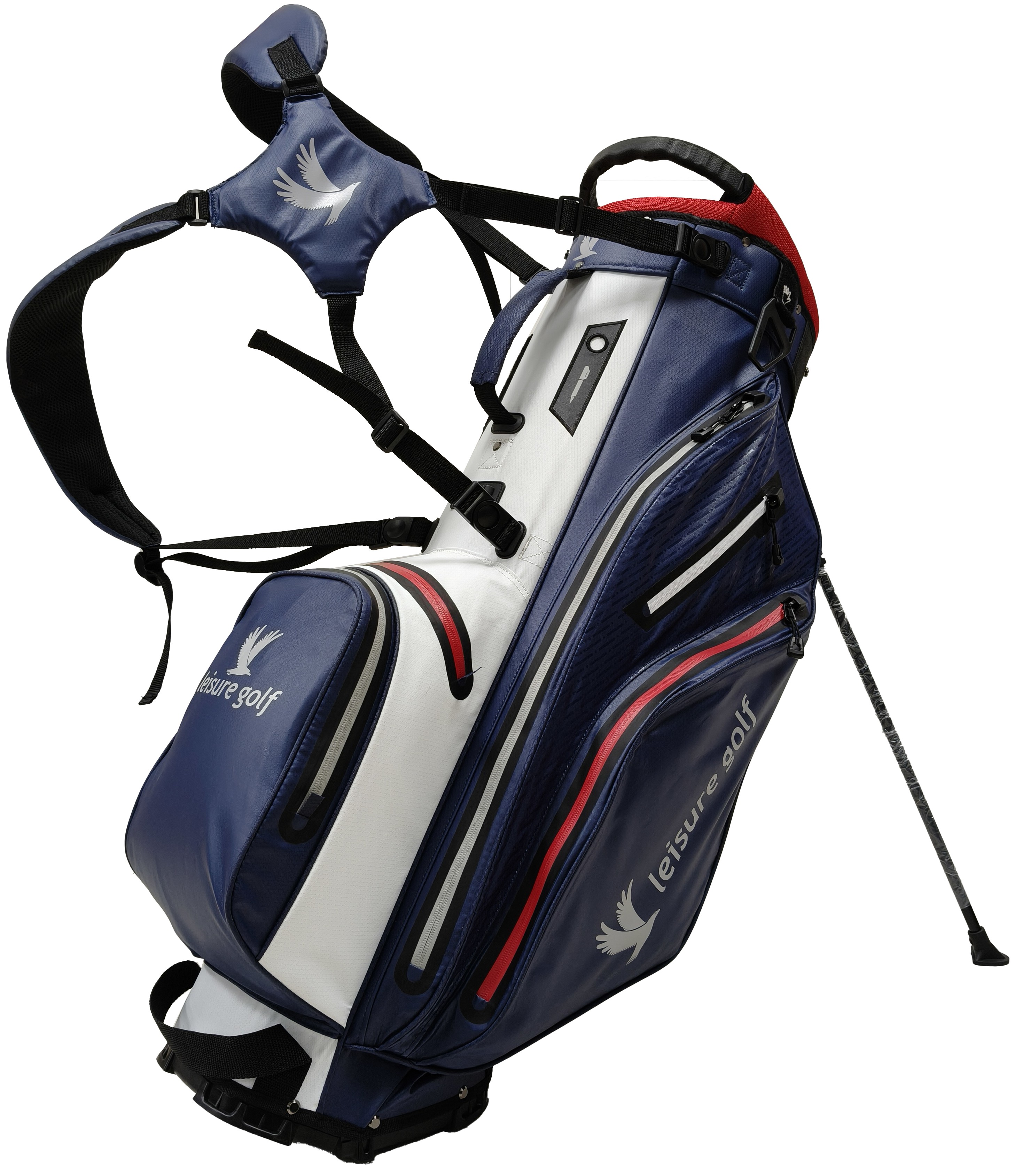 Golfbag Hybrid Waterproof Blau/ Hellgrau / rot