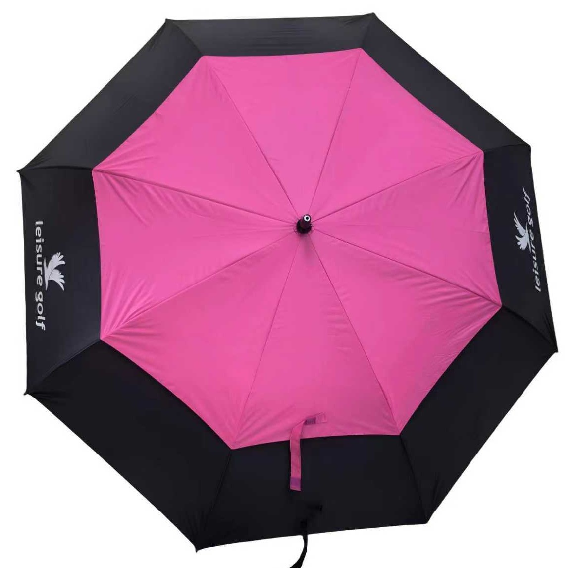 Golfschirm leisure golf UV Schwarz/ Pink