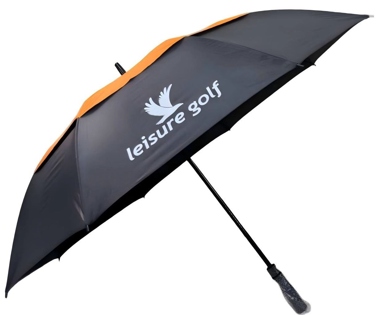 Golfschirm leisure golf UV Schwarz/ Orange