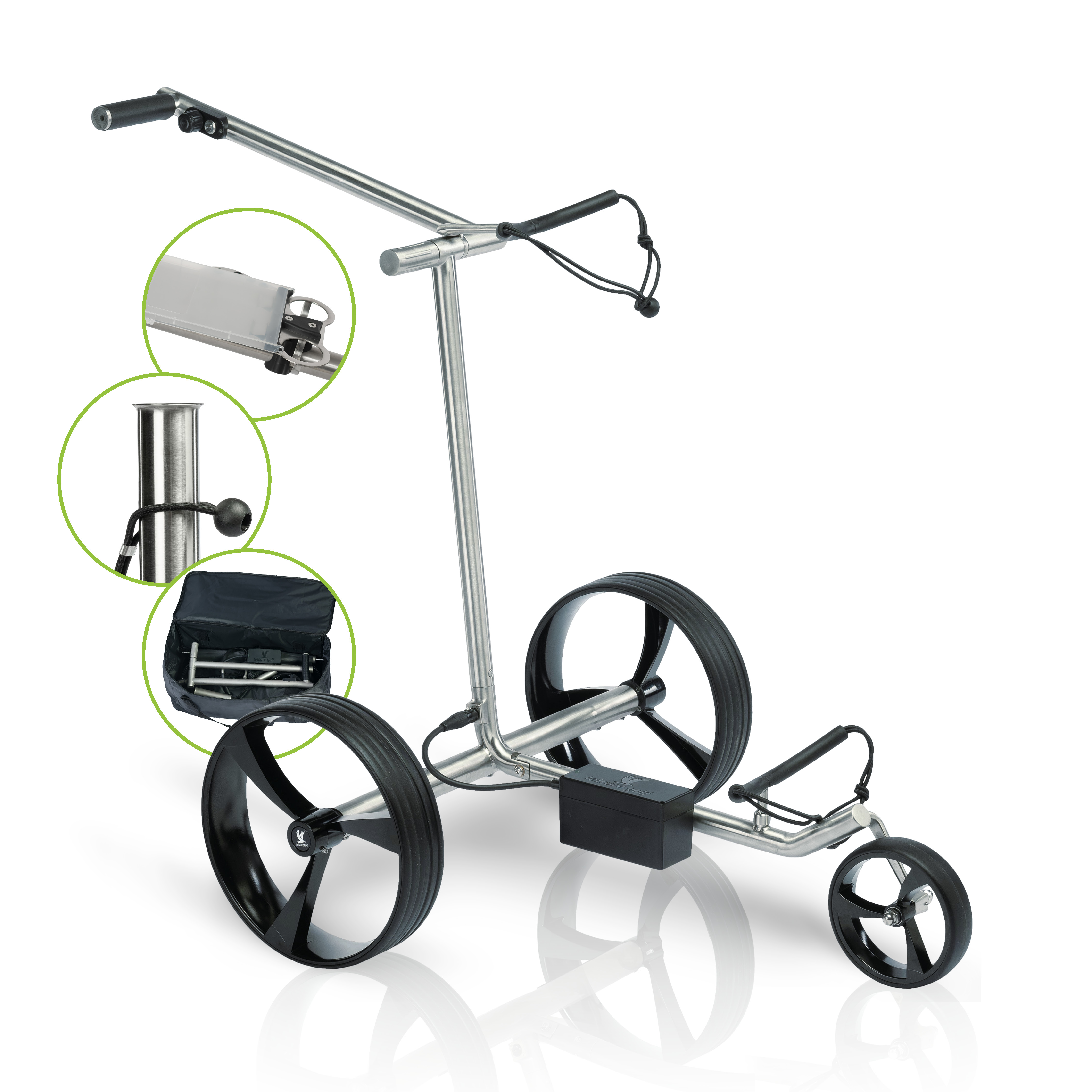 Elektro Golftrolley Spirit Gebürstet Modell 2025