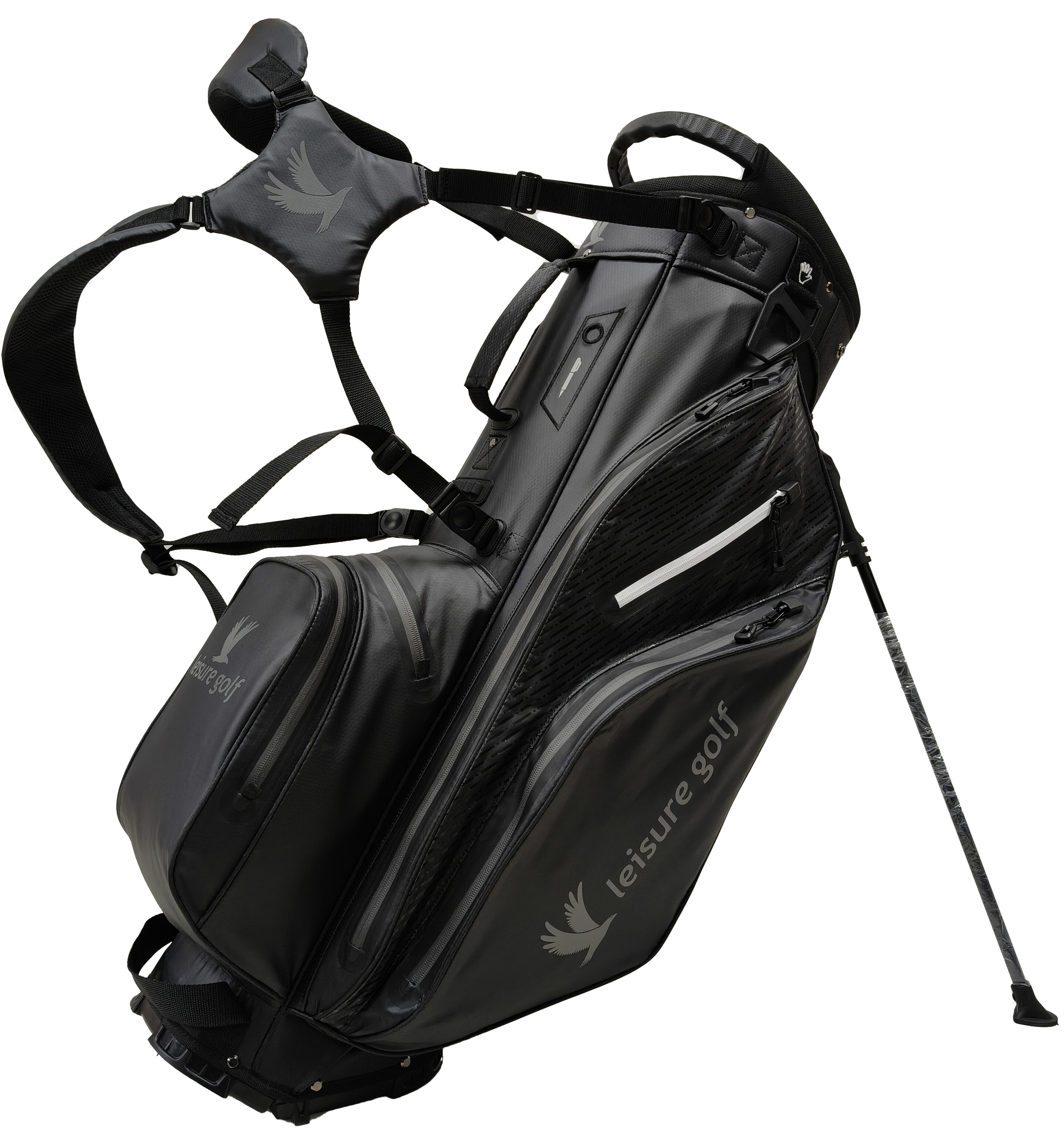 Golfbag Hybrid Waterproof Schwarz/ Grau