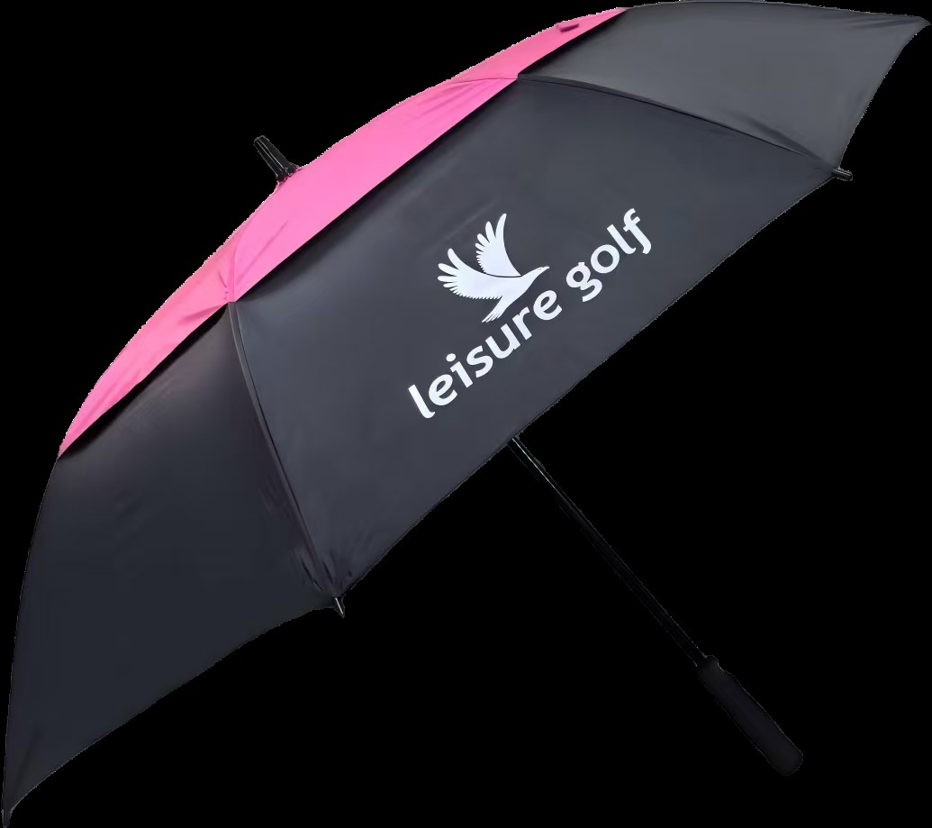 Golfschirm leisure golf UV Schwarz/ Pink