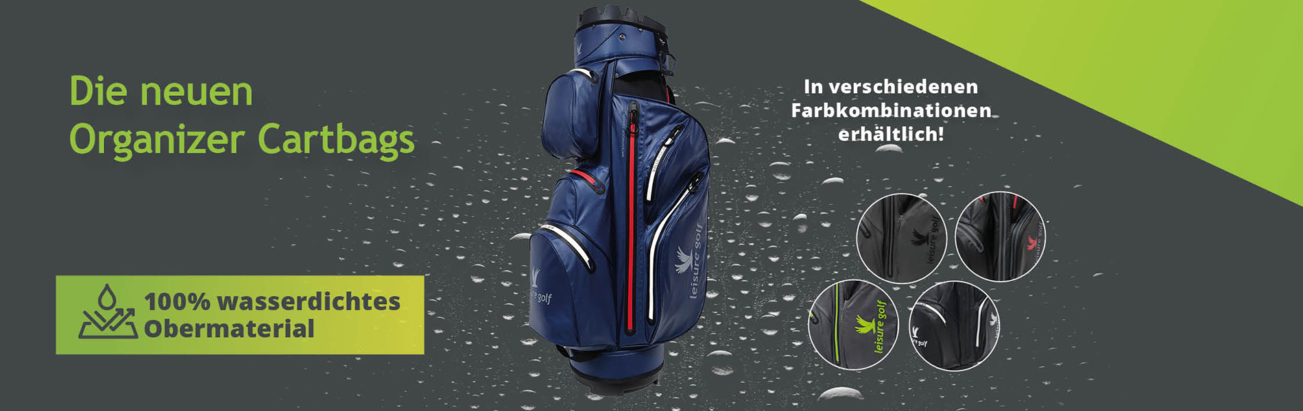 Leisure Golf Grafik der neuen Organizer Cartbags