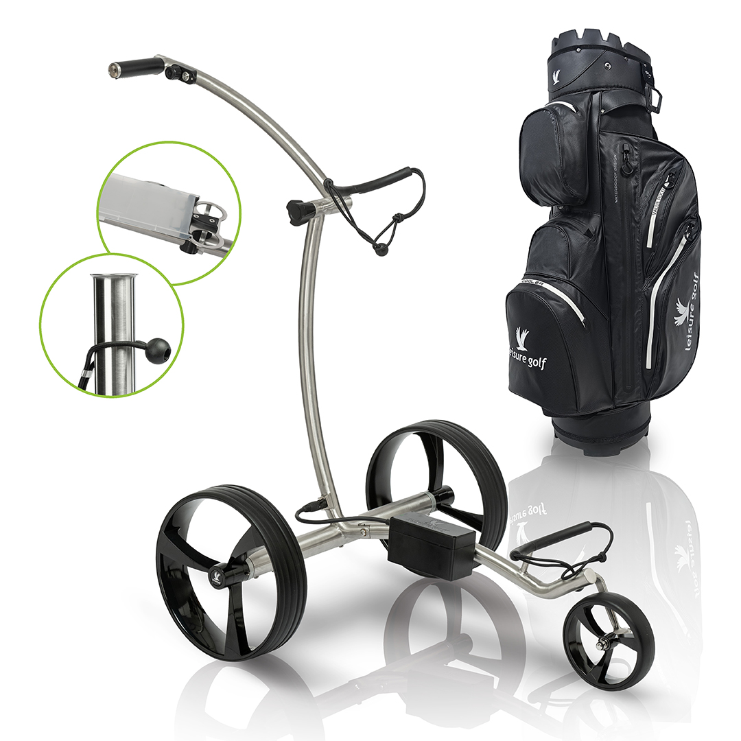 Elektro Golftrolley Ikarus Curve 2.0 Gebürstet+Bag Aktion