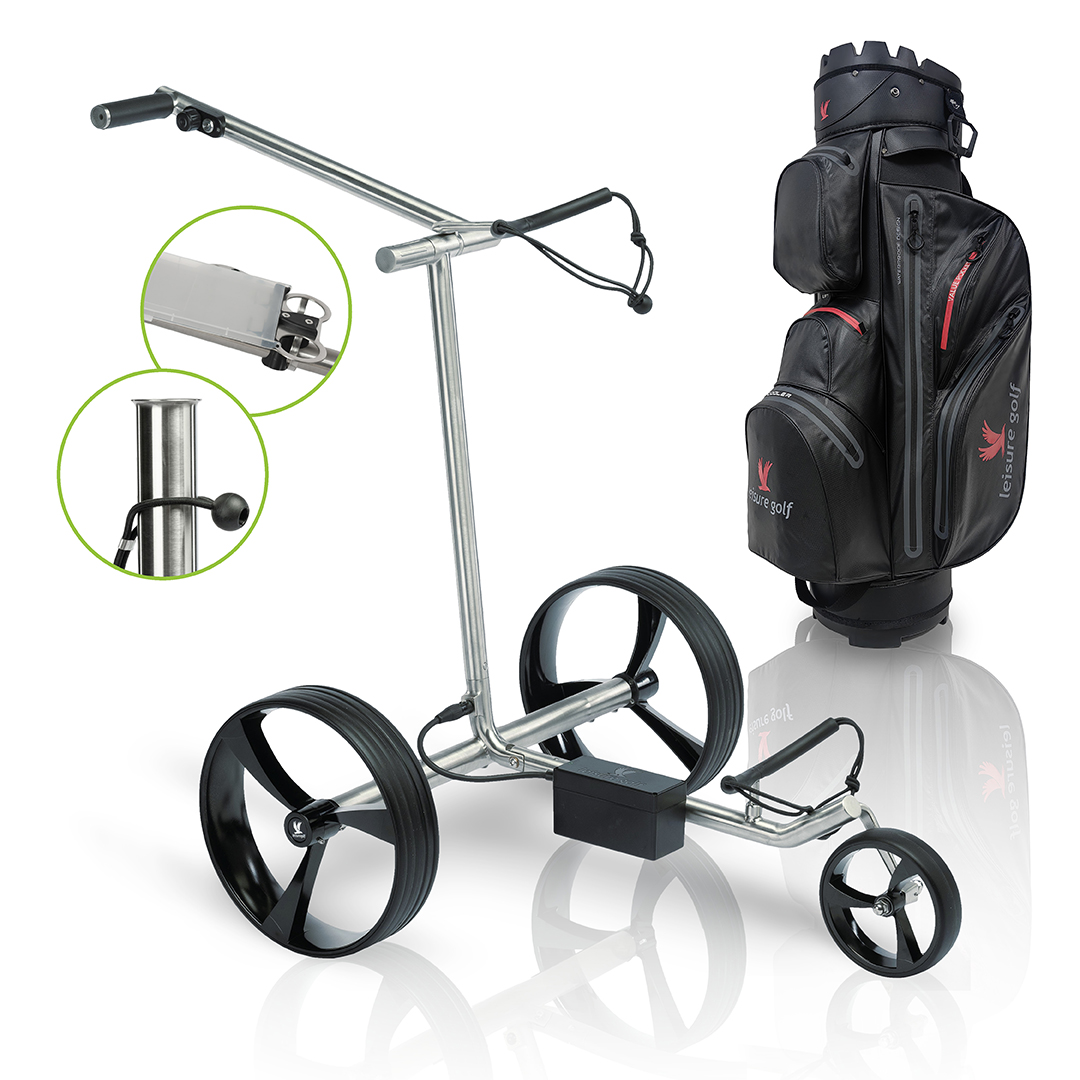 Elektro Golftrolley Spirit Gebürstet+ Bag Aktion
