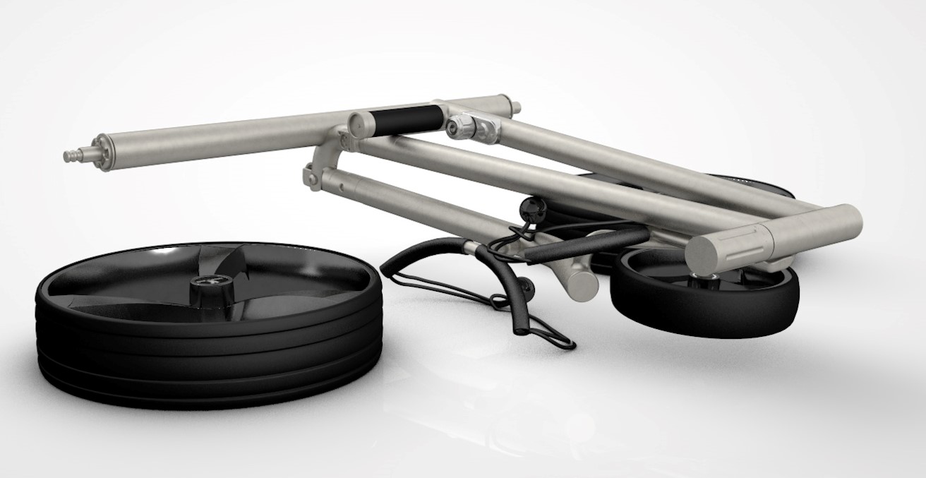 Elektro Golftrolley Spirit Curve 2.0 Schwarz Matt gepulvert Felgenfarbe Pink