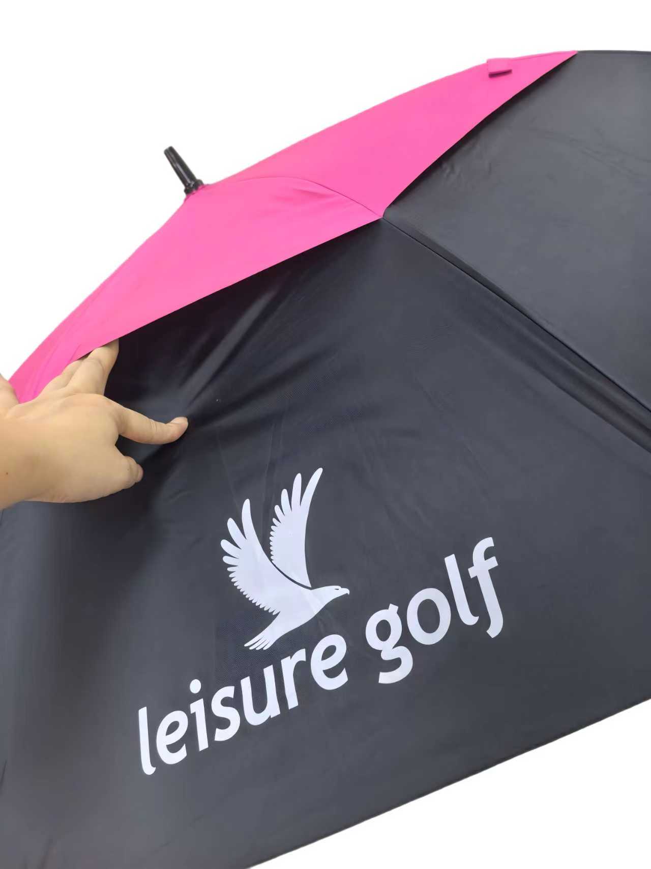 Golfschirm leisure golf UV Schwarz/ Pink