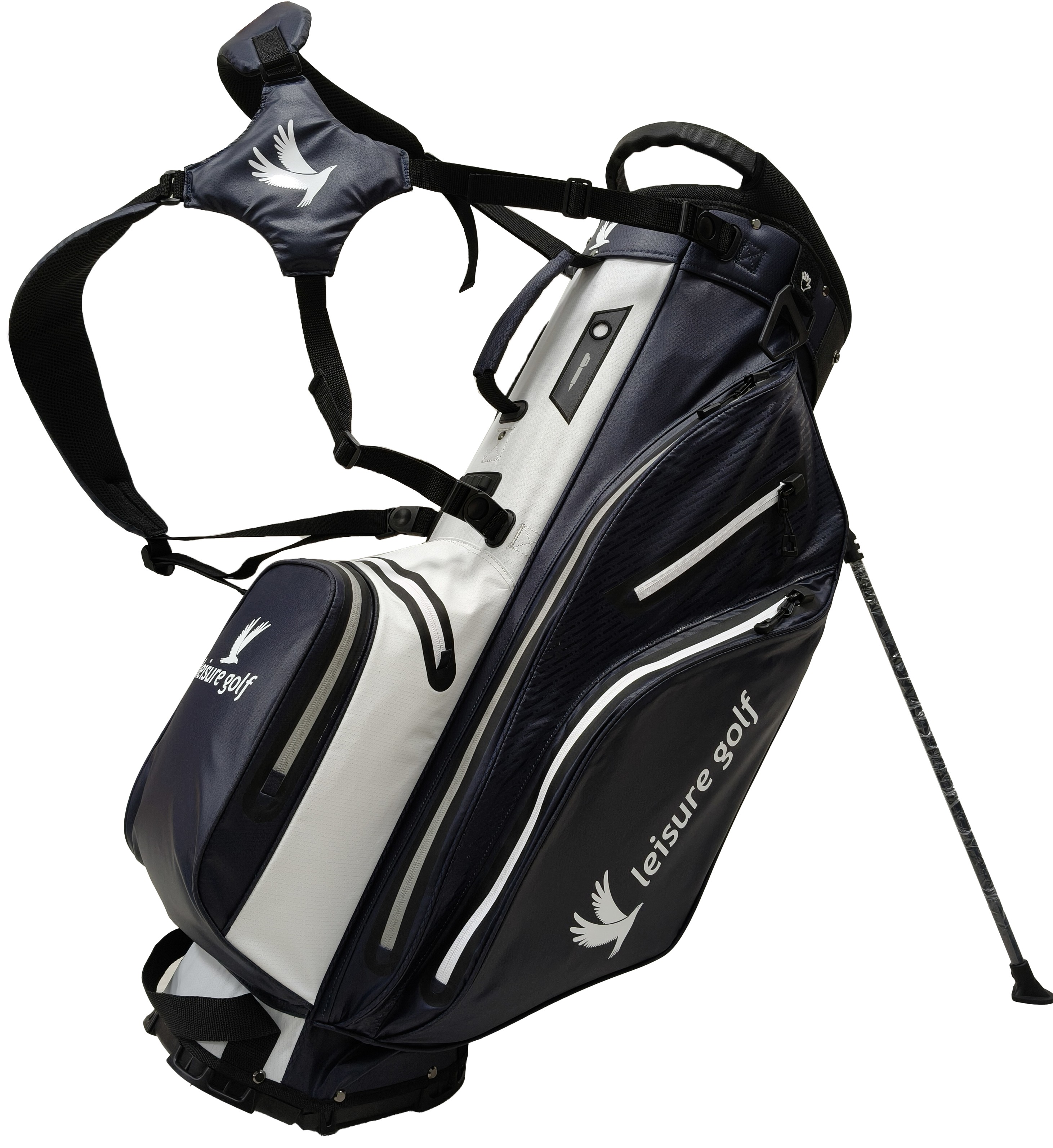 Golfbag Hybrid Waterproof Dunkelblau/ Weiß